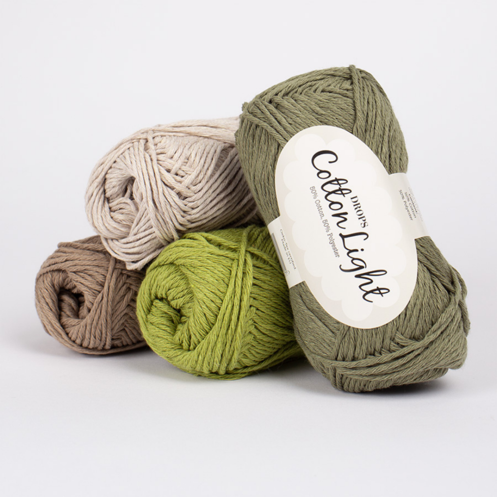 Drops Cotton Light - 50 % medvilnė - 50 % poliesteris - 50 g - 105 m - mikro poliesterio siūlai- minksti - vasaros siulai - nerimui - mezgimui - namu tekstiles gaminiams - namų dekorui - megztiniui - vaikams - Siulu dama