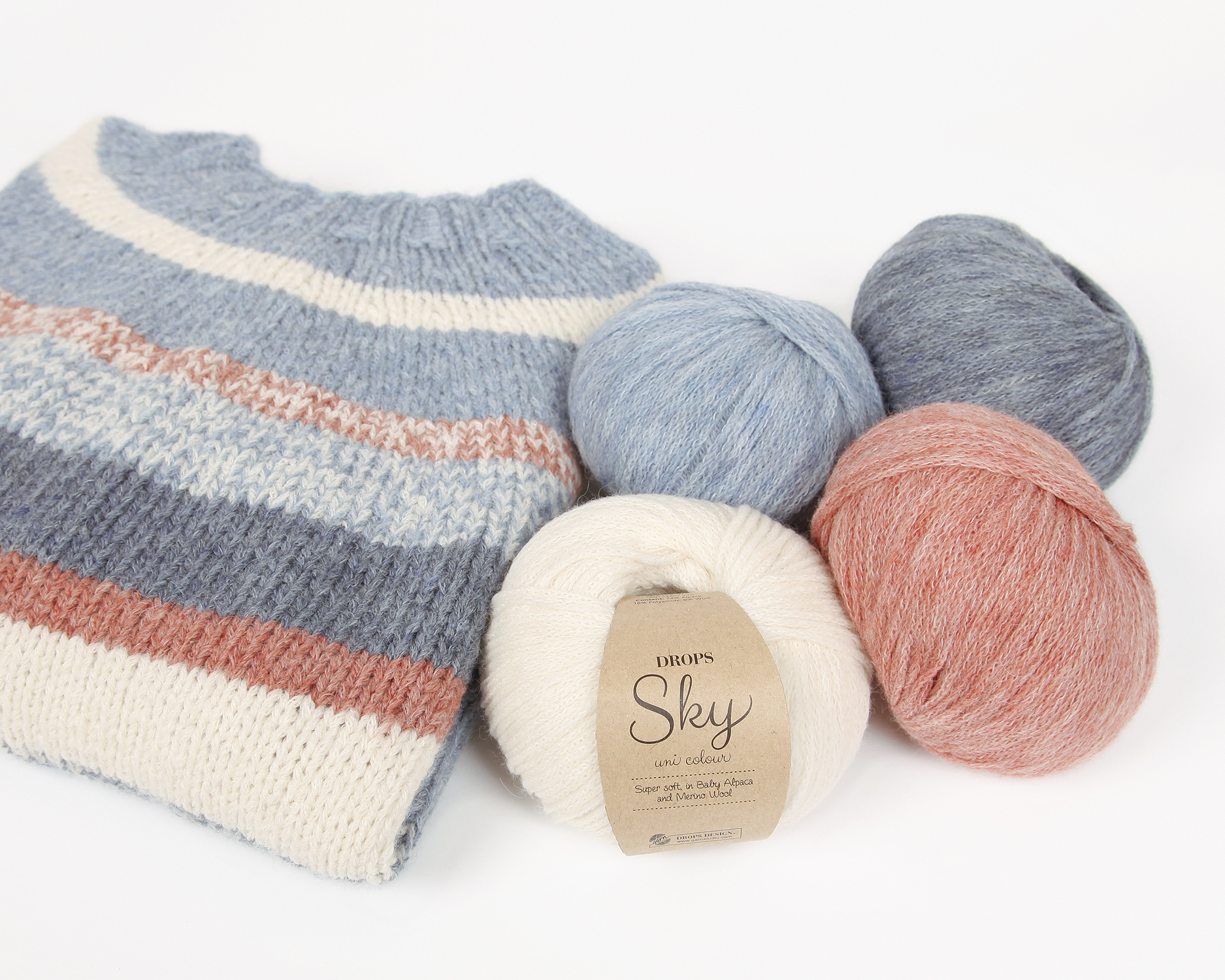 Drops - Sky - megztinis - švelni puri alpakos vilna - mezgimo siulai - siulu dama - lengvi siulai 