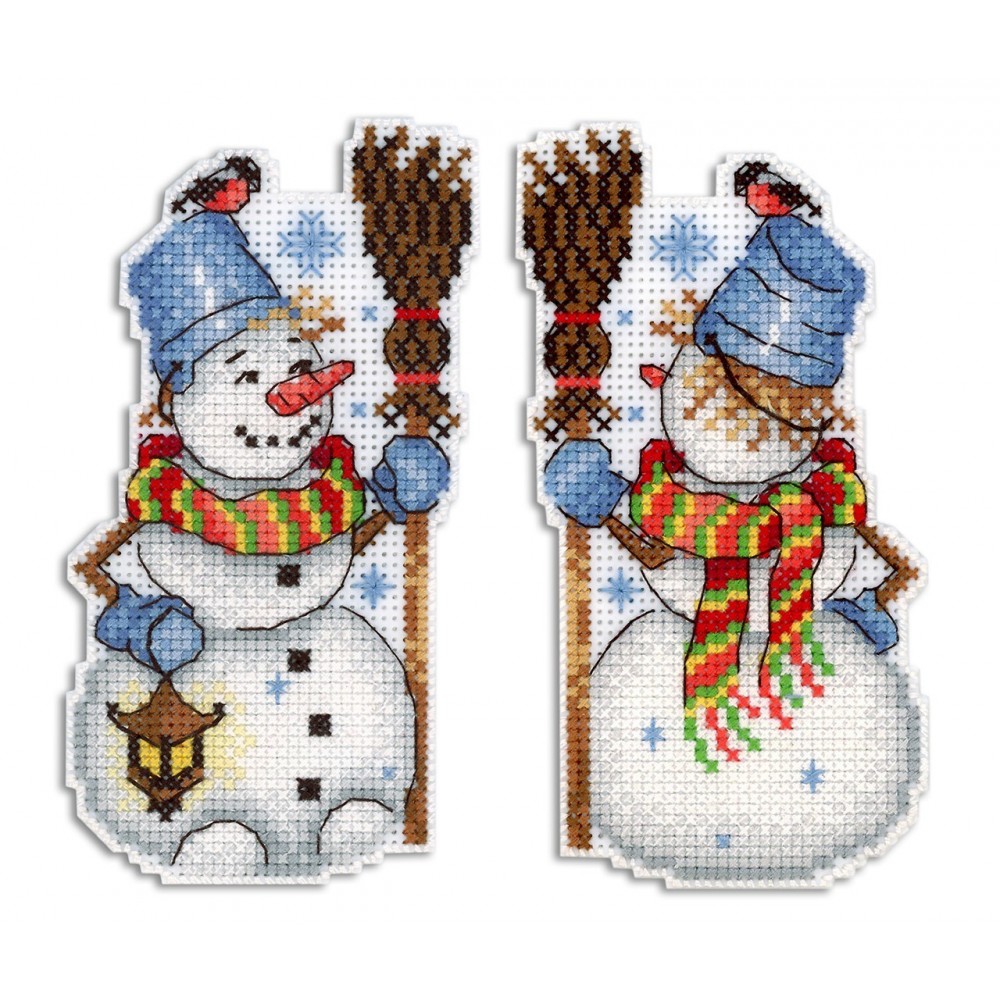 cross-stitch-kit-snowman-318 Dimensions paveikslas siuvinejimas kryzeliu siulu dama