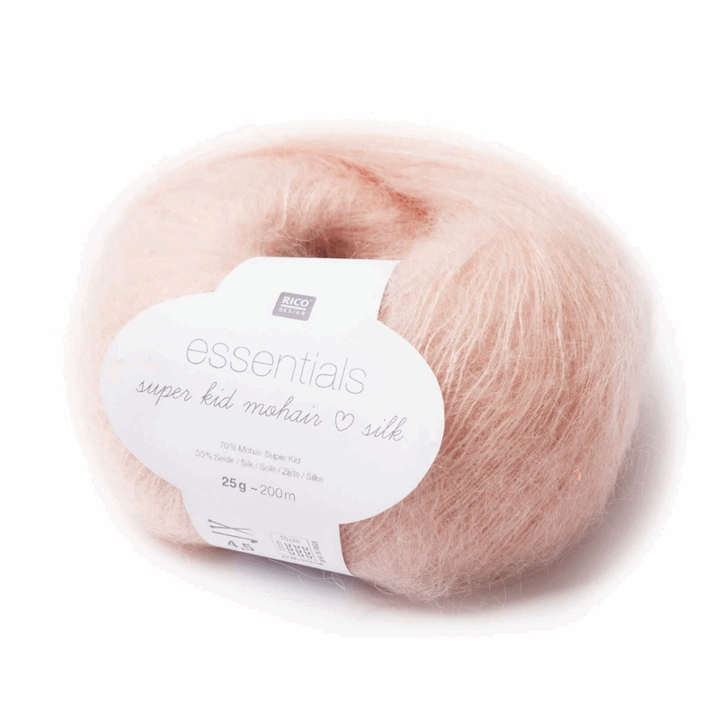 Rico Design Eddentials Super kid mohair loves silk 70% moheris mohera 30% šilkas 25 g 200 m skaroms megztukams švelnus moheris mezgimo siūlai siulu dama 003