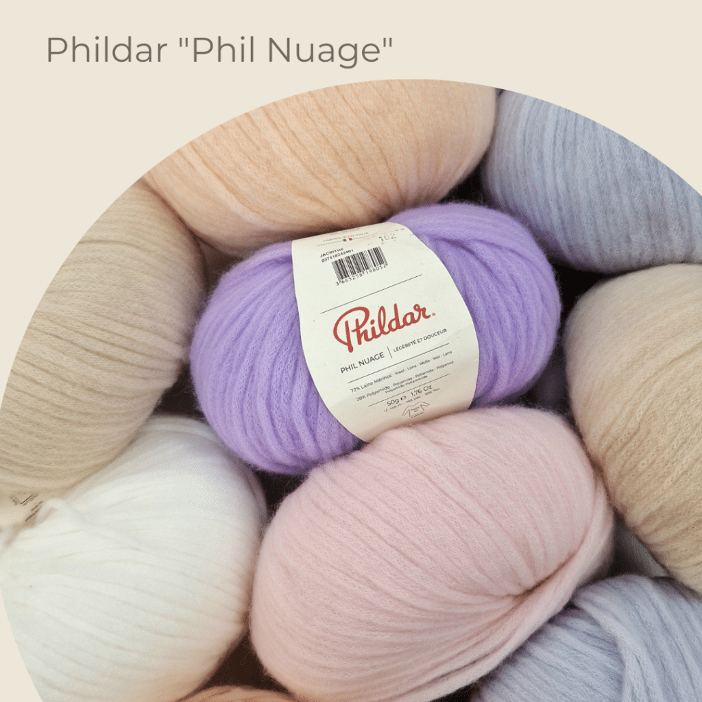 Phildar Phil Nuage - Siulų dama - siūlai mezgėjoms megzti kojines megztinius šalikus šalikas megztinis siūlų parduotuvė pigiausi siūlai geriausi pasiūlymai nemokama registracija - Siūlų Dama Siūlų pasaulis https://siuludama.lt Phildar <strong>Sudėtis</strong>: 72 % merino vilna, 28 % poliamidas <strong>Svoris/ilgis</strong>: 50 g apie 148 m <strong>Rekomenduojamas virbalų dydis</strong>: 6.00 mm <strong>Priežiūra</strong>: skalbimas rankomis, nelyginti PHL-nuage