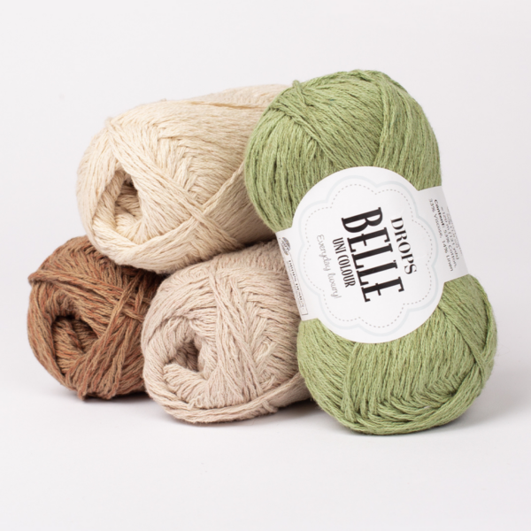 drops belle vasariniai siulai - Siulų dama - siūlai mezgėjoms megzti kojines megztinius šalikus šalikas megztinis siūlų parduotuvė pigiausi siūlai geriausi pasiūlymai nemokama registracija - Siūlų Dama Siūlų pasaulis https://siuludama.lt Drops <strong>Sudėtis</strong>: 53 % medvilnė, 33 % viskozė, 14 % linas <strong>Svoris/ilgis</strong>: 50 g apie 120 m <strong>Rekomenduojamas virbalų dydis</strong>: 4 mm <strong>Mezgimo tankumas</strong>: 10 x 10 mm = 21 akis x 28 eilės <strong>Priežiūra</strong>: skalbti skalbimo mašinoje 30 °C