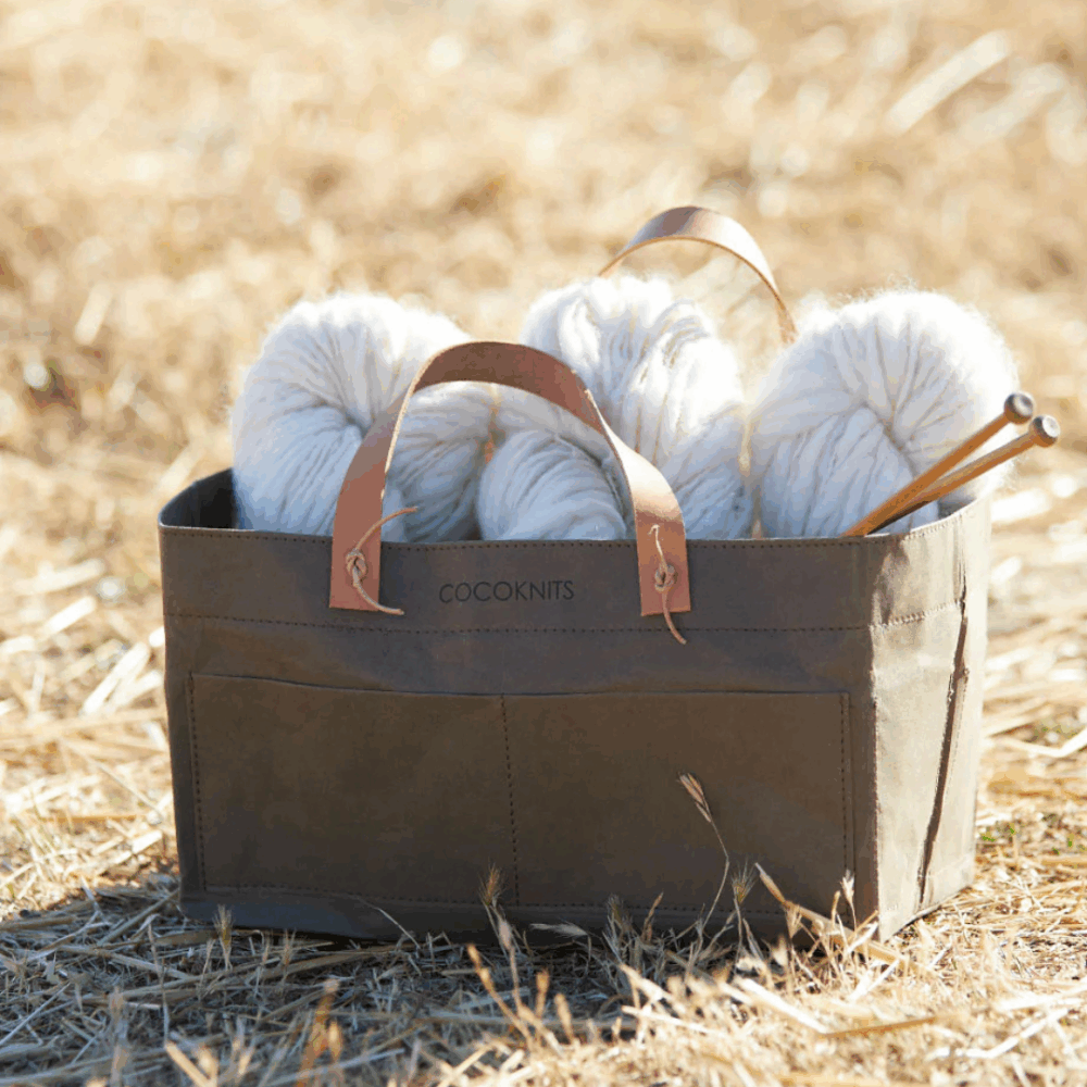 Krepšys, rankinė mezginiams Cocoknits, alyvuogių spalvos