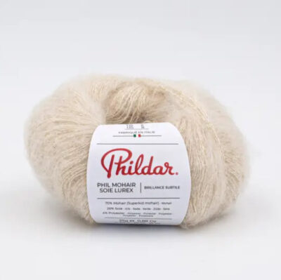 PHIL MOHAIR SILK LUREX ecru - Siulų dama - siūlai mezgėjoms megzti kojines megztinius šalikus šalikas megztinis siūlų parduotuvė pigiausi siūlai geriausi pasiūlymai nemokama registracija - Siūlų Dama Siūlų pasaulis https://siuludama.lt Phildar <strong>Sudėtis</strong>: 70 % mohera,  26 % šilkas, 4 % poliesteris (metalo gija) <strong>Svoris/ilgis</strong>: 25 g apie 200 m <strong>Rekomenduojamas virbalų dydis</strong>:  5.00 mm <strong>Priežiūra</strong>: skalbti rankomis, atsargiai džiovinti PHL-mohairlurex