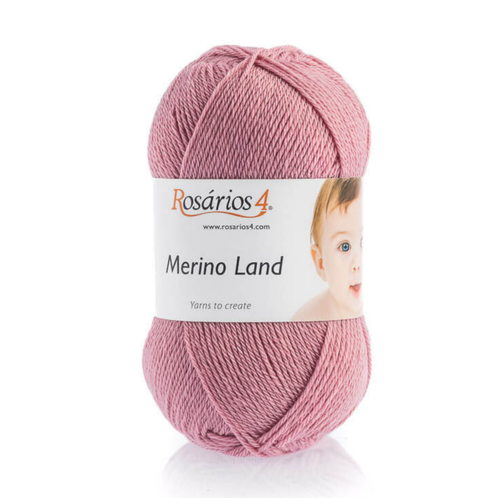 ROSARIOS4 MERINO LAND mezgimo siūlai plona 100% merino vilna vaikiški riešinėms prigesinta Siūlų dama Šiauliai tinka megzti mezgimo mašina Portugalija, skaroms 10 rozine spalva