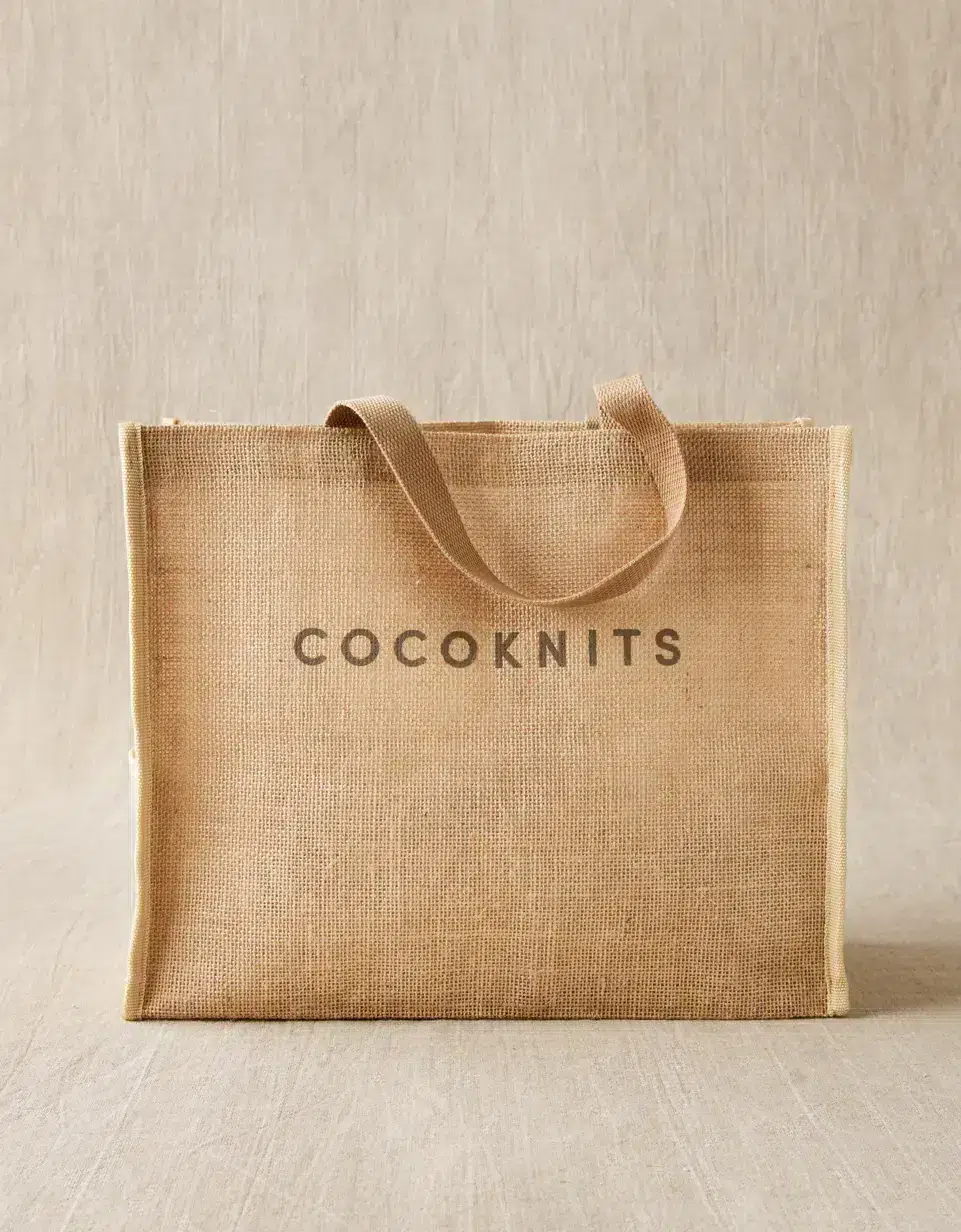 COCOKNITS - DŽIUTO KREPŠYS - patogus - daugkartinis - talpus - mezginiams susidėti - ekologiškas - suįrantis - medvilnės rankenos - aukštos kokybės - stilingas krepšys - 38 cm x 31 cm x 13 cm - Šiauliai - Siūlų dama
