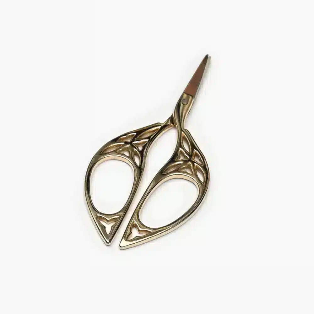 LANTERN MOON - žirklutės - žirklės - dekoratyvinės - metalinės - aukso spalvos - siuvinėjimui - mezgimo priemonės - 10 cm - aštrios - smailios - su dėklu - Knitpro -Siūlų dama - Šiauliai