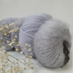 Megztas Kilpeliu salikas siulu rinkinys salikui megzti siulu komplektas merino vilna su mohera violetinis