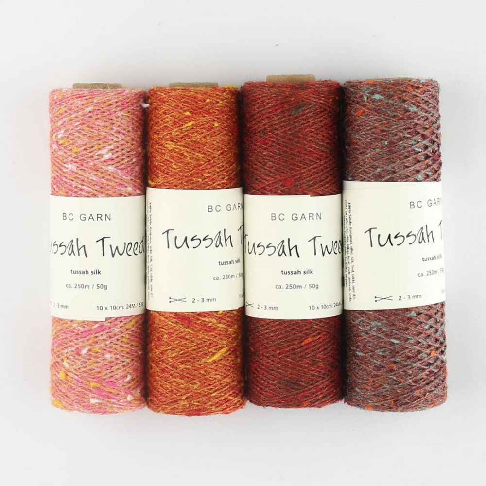 BC Garn - Tussah Tweed- 100% silkas - laukinis silkas - silko siulai - vasariniai - naturalus siulai - suknelems - palaidinems - skaroms - mezgimo siulai- nerimo siulai - audimuo siulai - siulu dama