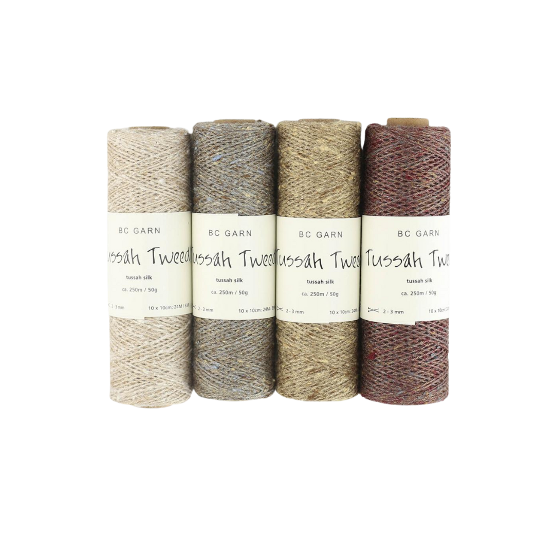 BC Garn - Tussah Tweed- 100% silkas - laukinis silkas - silko siulai - vasariniai - naturalus siulai - suknelems - palaidinems - skaroms - mezgimo siulai- nerimo siulai - audimo siulai - siulu dama