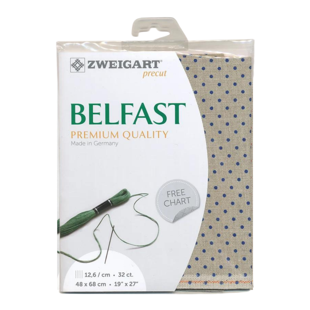 3609-53009 belfast linas 32ct siuvinejimo kryzeliu medziaga taskuota 100% linas siulu dama