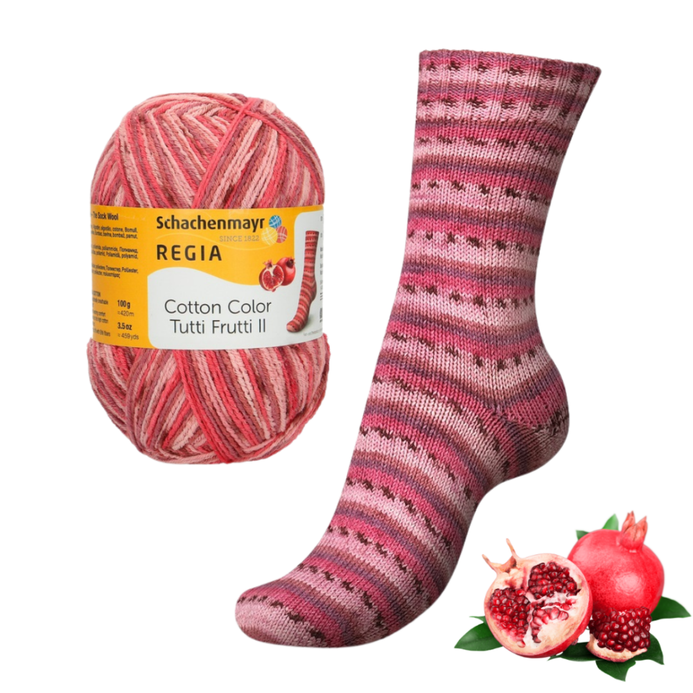 granatas 02422 Regia Tutti Fruti siuludama siulai kojinems kojininiai siulai margi siulai ploni siulai stori siulai mezgimo siulai mezgimui tuti fruti regia siulai