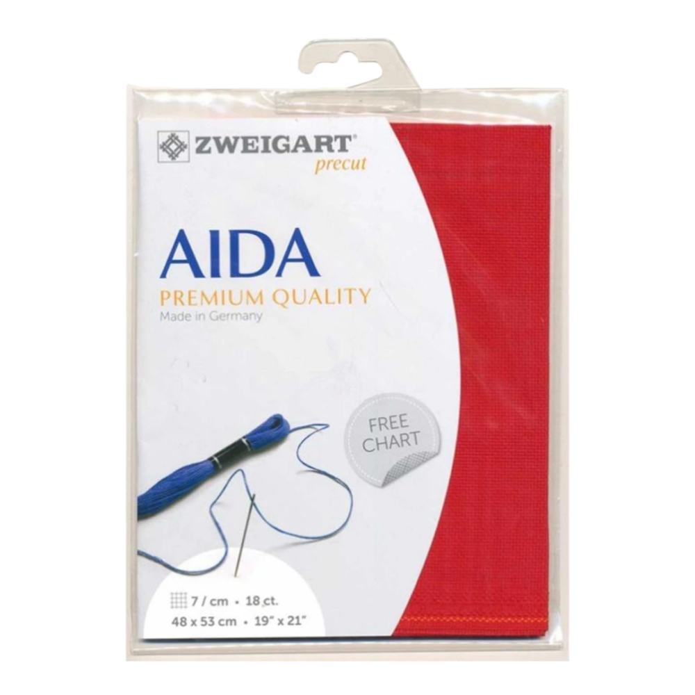 aida 18ct 3793-9003 siuvinejimo medziaga zweugart raudona 100% medvilne siulu dama
