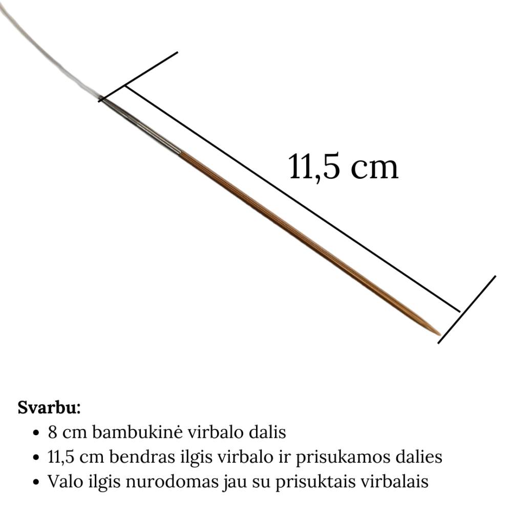 Tulip CarryC Fine Gauge bambukiniu plonu prisukamu virbalu rinkinys TCC-14 Japonija bambuko virbalai ploni virbalai trumpinti virbalai 9,5 cm Siulu dama Eko odos deklas virbalai 2.00, 2.25, 2.5, 2.75, 3.00 mm Siauliai mezgimo priemones