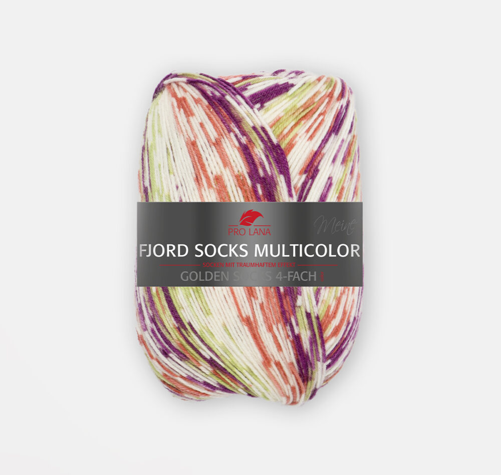 480 Fjord Socks Multicolour kojininiai siulai margi siulai rastuoti siulai ploni siulai Pro Lana