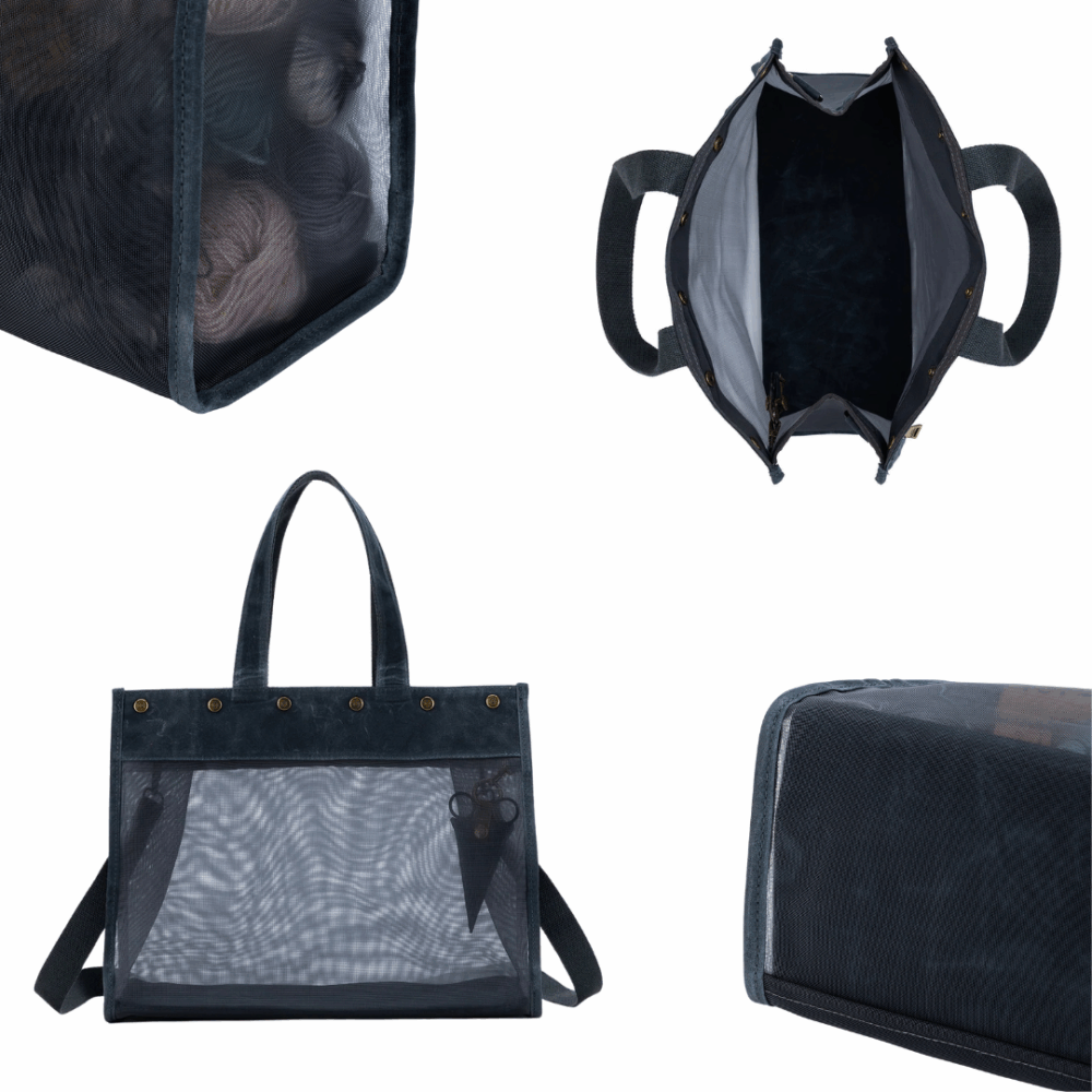 Mesh Tote della q mezgeju krepsys rankine lengvas krepsys mezgejams priedai mezgimui bordo zalios melynos violetines spalvos tvirtas krepsys priemonems siulu dama kelioninis krepsys mezgimui siuvinejimui