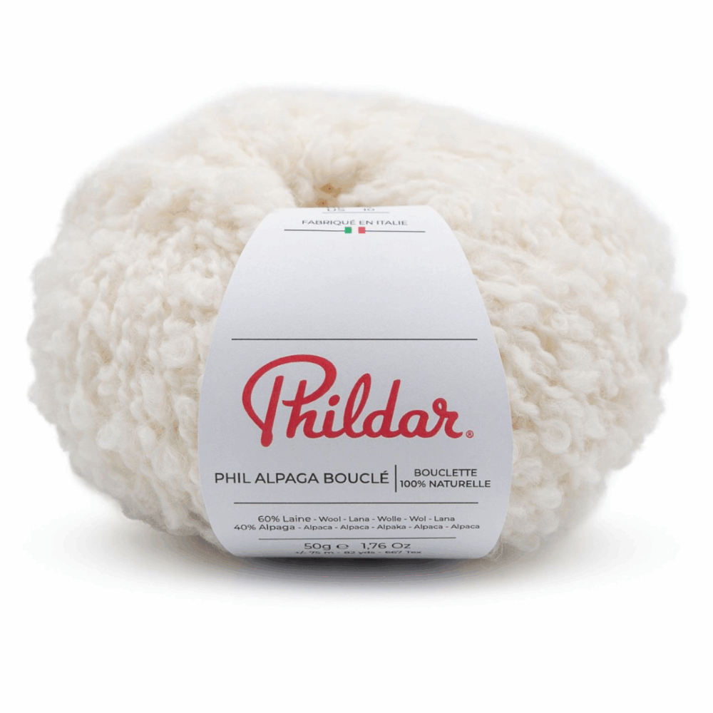 Phildar- Apaga boucle - bukile siulai - siulai mezgimui su kilpelemis - fakturiniai siulai - siulai vaikams - alpakos vilna - bukle alpaka - siulai megztiniams - kudikiu kepurems megzti-vilnos siulai-Phildar-Siulu dama