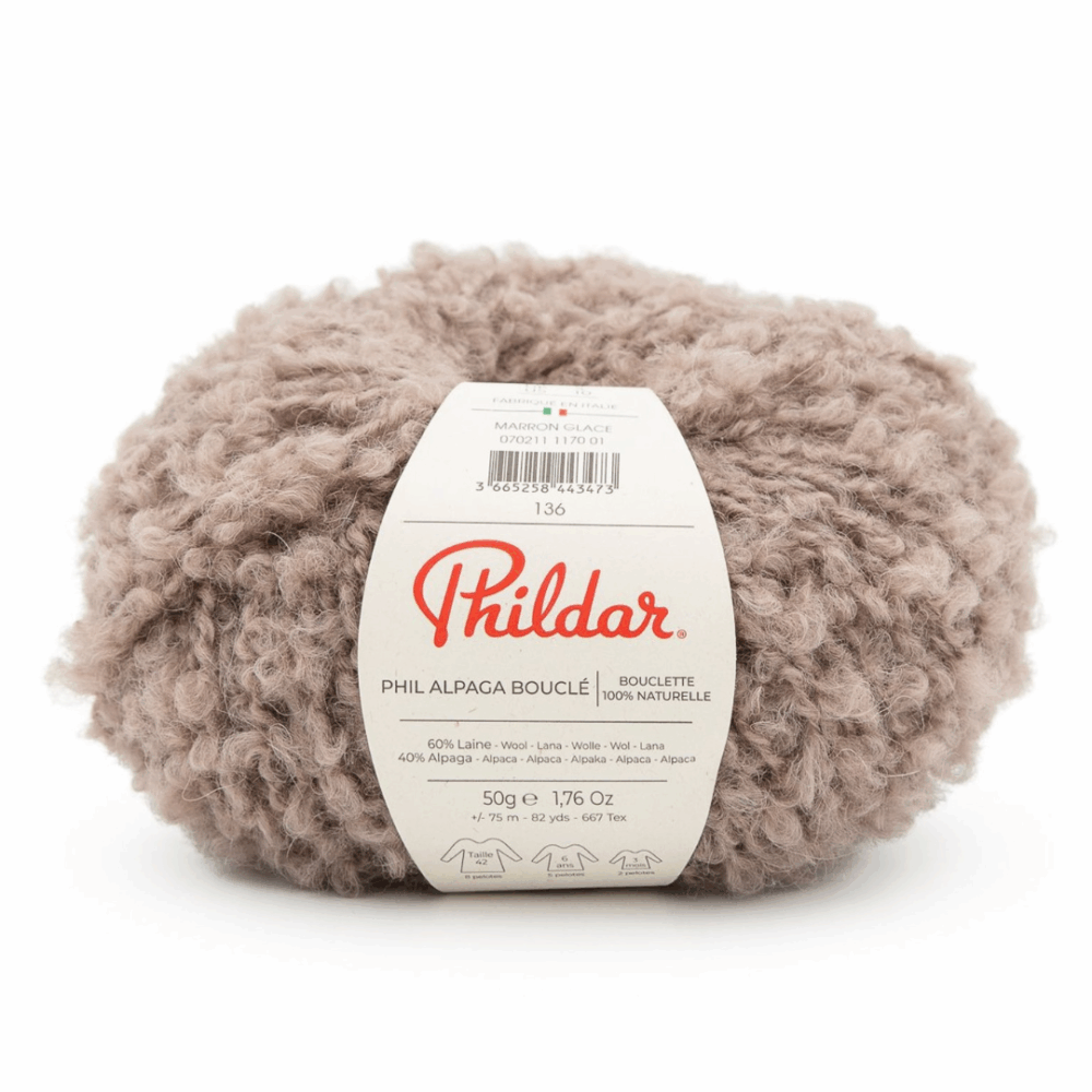Phildar- Apaga boucle - bukile siulai - siulai mezgimui su kilpelemis - fakturiniai siulai - siulai vaikams - alpakos vilna - bukle alpaka - siulai megztiniams - kudikiu kepurems megzti-vilnos siulai-Phildar-Siulu dama