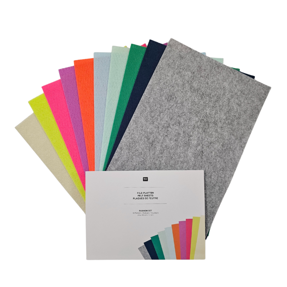 Rico Filz 7041.16 veltinio lapai 20 x 30 mm A4 formato veltinio lakštai tinka rankdarbiams skiautiniams alpikacijoms kurybiniams projektams 100% poliesteris tvirtas filcas Siulu dama Rico design Vokietija gamintijas veltinio rinkinys