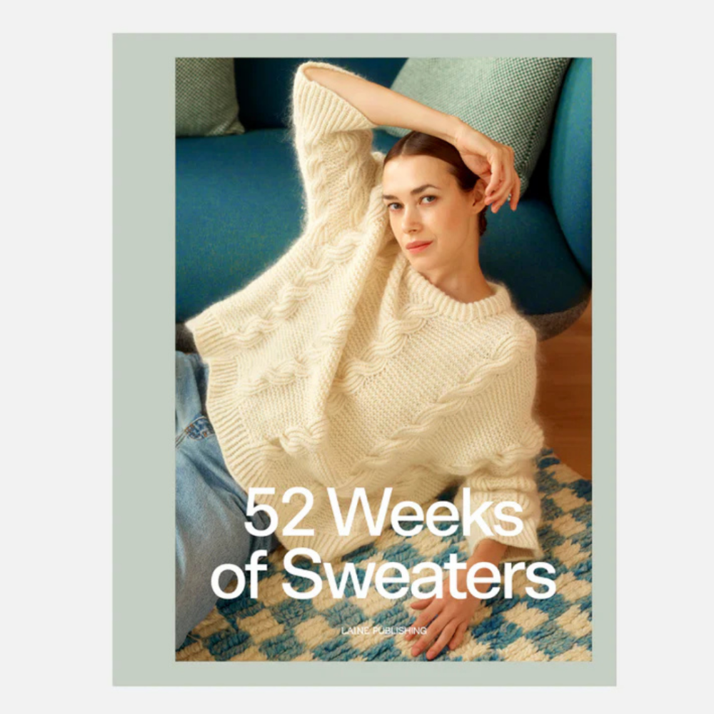 52 Weeks of Sweaters. Laine Publishing mezgimo knyga mezgimo schemos pirstiniu saliku megztiniu mezgimo modeliu knyga rastu knyga siulu dama