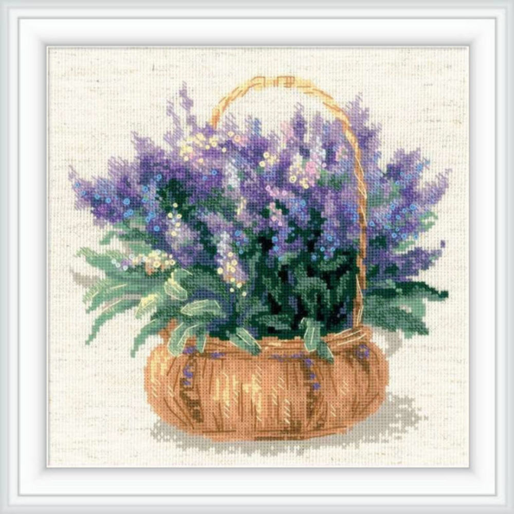 Riolis 1404 geliu krepsys French Lavender siuvineimo rinkinys pradedantiesiems siuvinejimo rinkinys