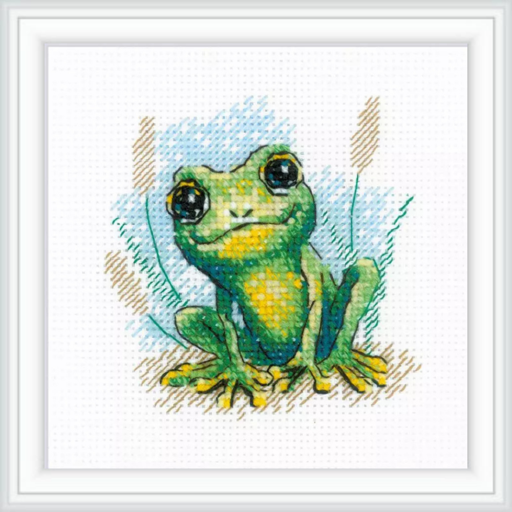 Riolis 2286 Mazasis varliukas Little frog siuvineimo rinkinys pradedantiesiems siuvinejimo rinkinys
